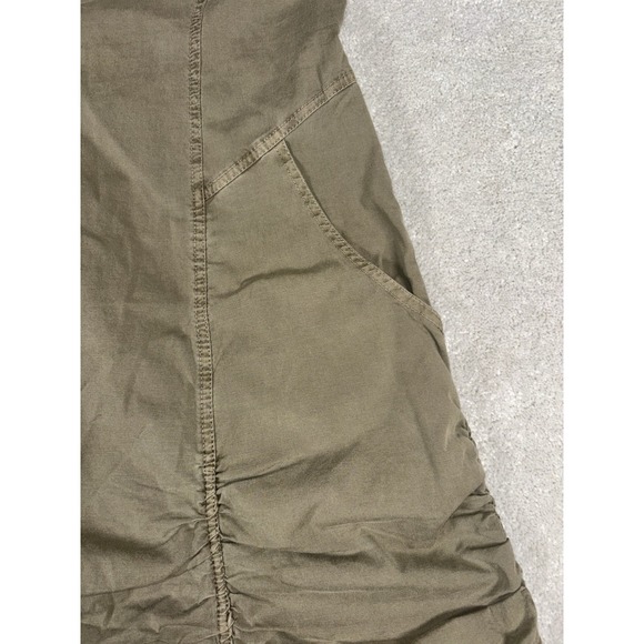 Wearables olive green ruched overall dress pockets utility chic Bubble boho S - Picture 8 of 16